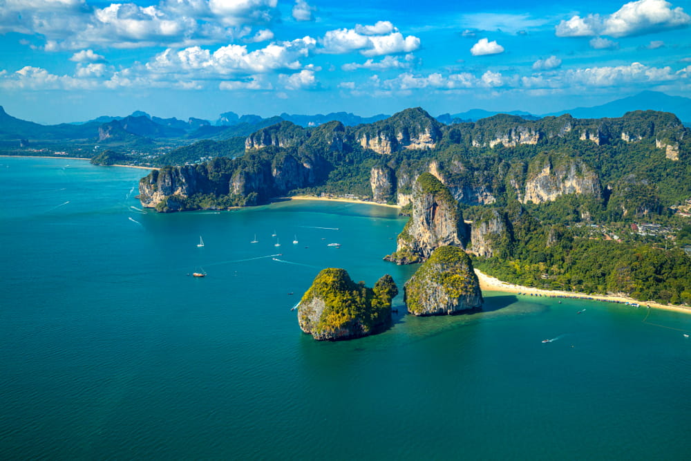 The beaches and dramatic cliffs of Krabi, Thailand.