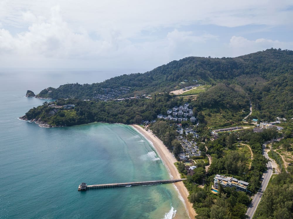 Aerial view of Nakalay Beach and Thavorn Beach Village Resort