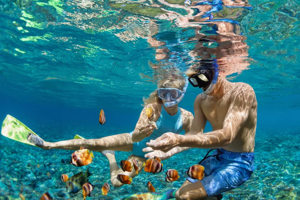 A couple snorkeling in Phuket