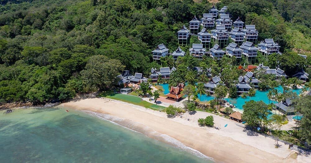 An aerial view of Thavorn Beach Village
