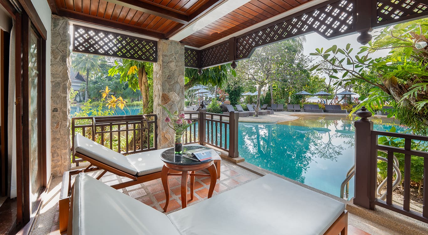 Direct pool access makes this room ideal for families as well as couples