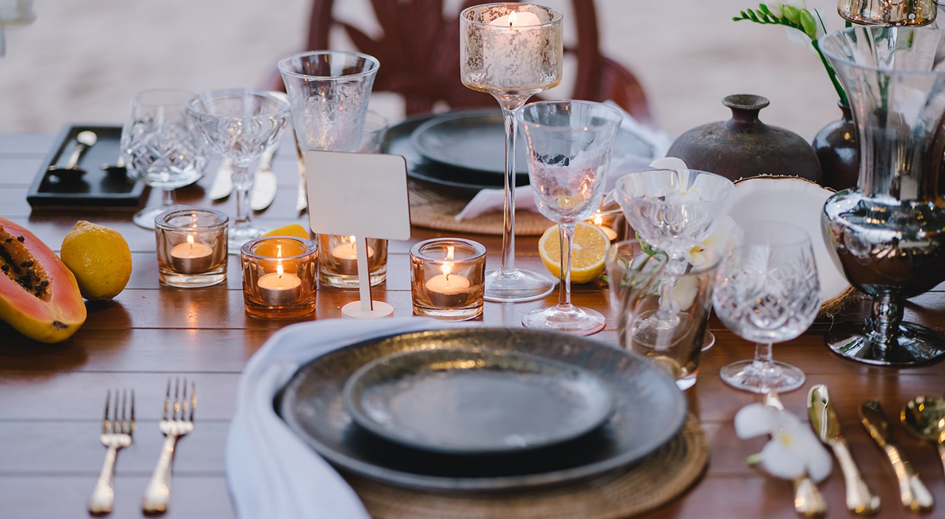 Private candle-lit beach cabana