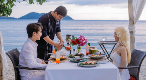 Private candle-lit beach cabana