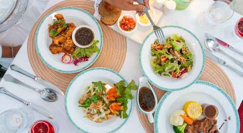 An array of dishes for a romantic dinner in Phuket.