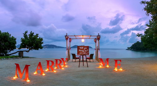 Private candle-lit beach cabana