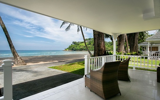 All beachfront cottages come with a private beach patio.