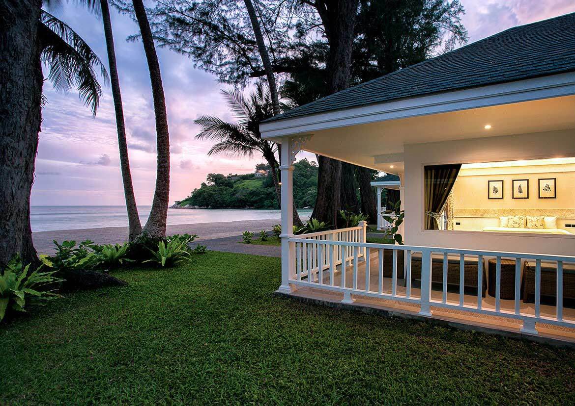 Enjoy the sunset from your private beach patio.