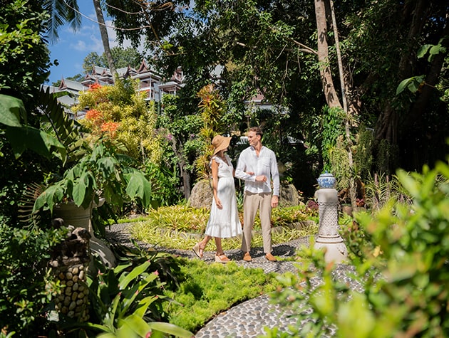 Explore a lush botanical garden, one of the unique resort activities in Kamala Beach