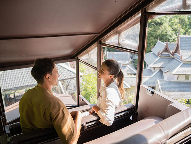 Ride our unique hillside jungle funicular for a panoramic view of the resort and sea